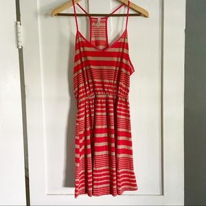 Red & tan striped sundress